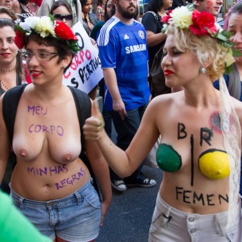 Topless Naked Protesters Occasional Stray Peen Warning The