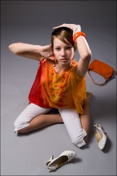 Model.TV | Alexandra - Orange Mesh Top (x67)
